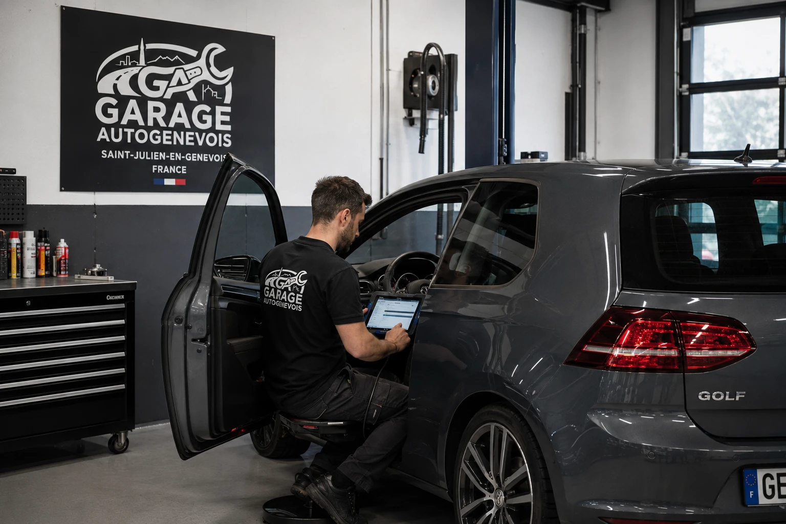 Diagnostic électronique d'une voiture avec une tablette de diagnostic